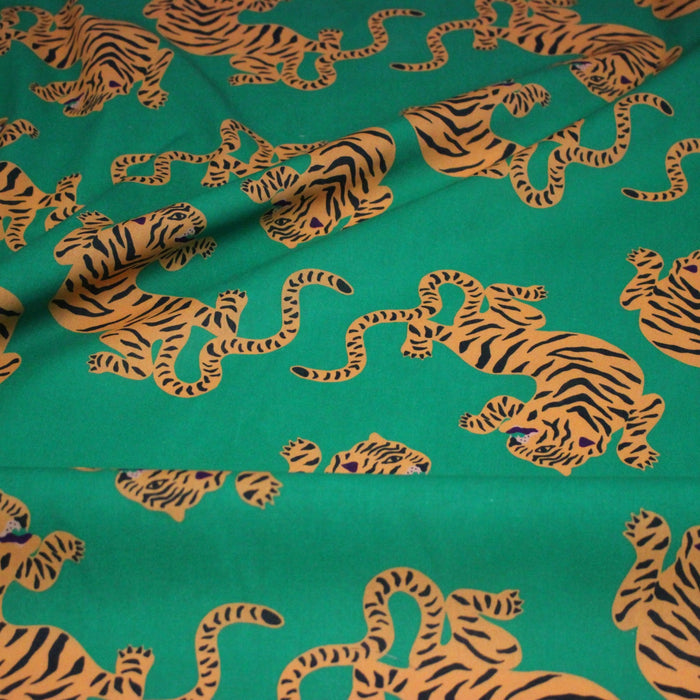 Tissu cotonnade TIGRUS BENGALIS, tigres et nombreuses couleurs - OEKO - TEX STANDARD 100 - TissusPapi.com