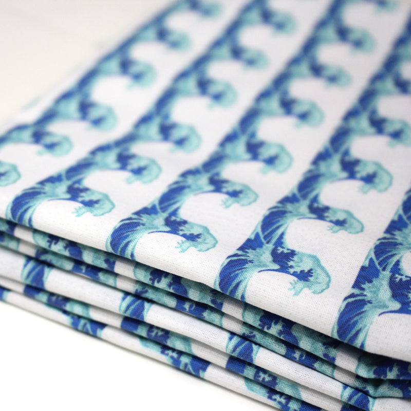Tissu cotonnade imprimée EMOJI VAGUES HOKUSAI - OEKO - TEX STANDARD 100 - TissusPapi.com