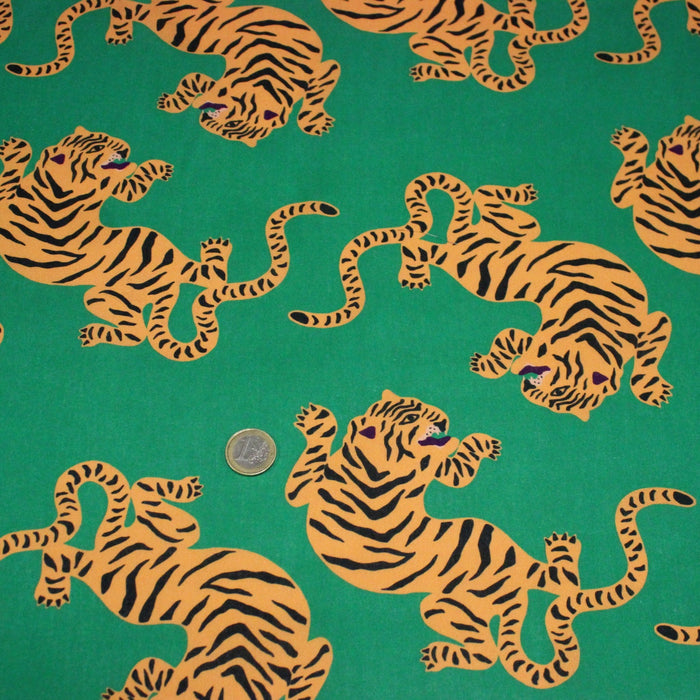 Tissu cotonnade TIGRUS BENGALIS, tigres et nombreuses couleurs - OEKO - TEX STANDARD 100 - TissusPapi.com