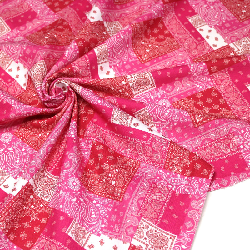 Tissu gabardine coton imprimée motif BANDANA paisley : nombreuses couleurs ! - OEKO-TEX STANDARD 100 - TissusPapi.com