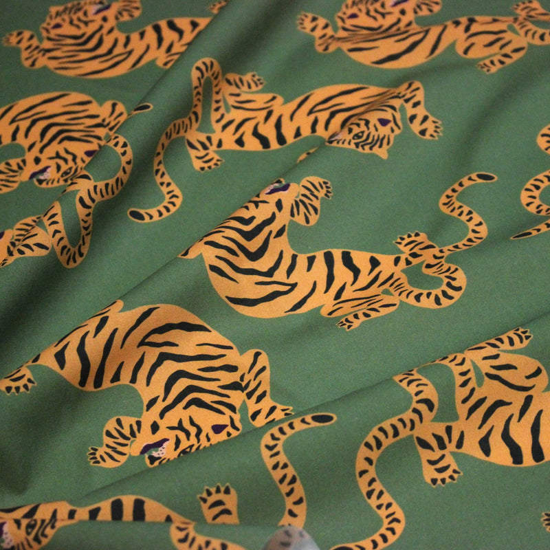 Tissu cotonnade TIGRUS BENGALIS, tigres et nombreuses couleurs - OEKO - TEX STANDARD 100 - TissusPapi.com