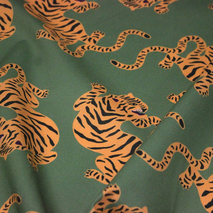 Tissu cotonnade TIGRUS BENGALIS, tigres et nombreuses couleurs - OEKO - TEX STANDARD 100 - TissusPapi.com