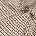 Tissu popeline coton blanc, rayures obliques et pois multicolores - TissusPapi.com