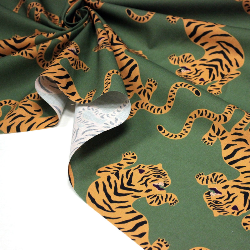 Tissu cotonnade TIGRUS BENGALIS, tigres et nombreuses couleurs - OEKO - TEX STANDARD 100 - TissusPapi.com