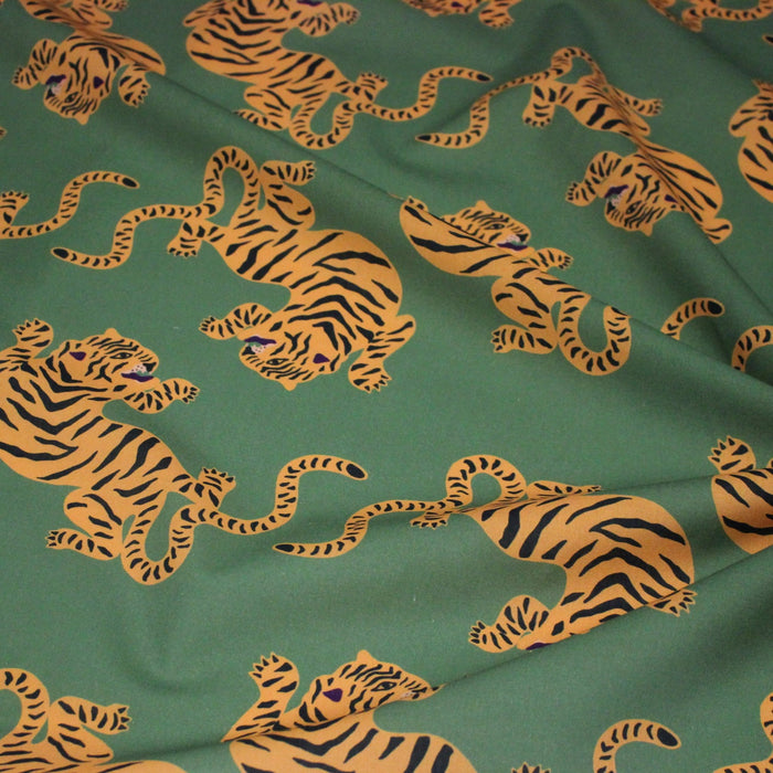 Tissu cotonnade TIGRUS BENGALIS, tigres et nombreuses couleurs - OEKO - TEX STANDARD 100 - TissusPapi.com