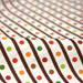 Tissu popeline coton blanc, rayures obliques et pois multicolores - TissusPapi.com