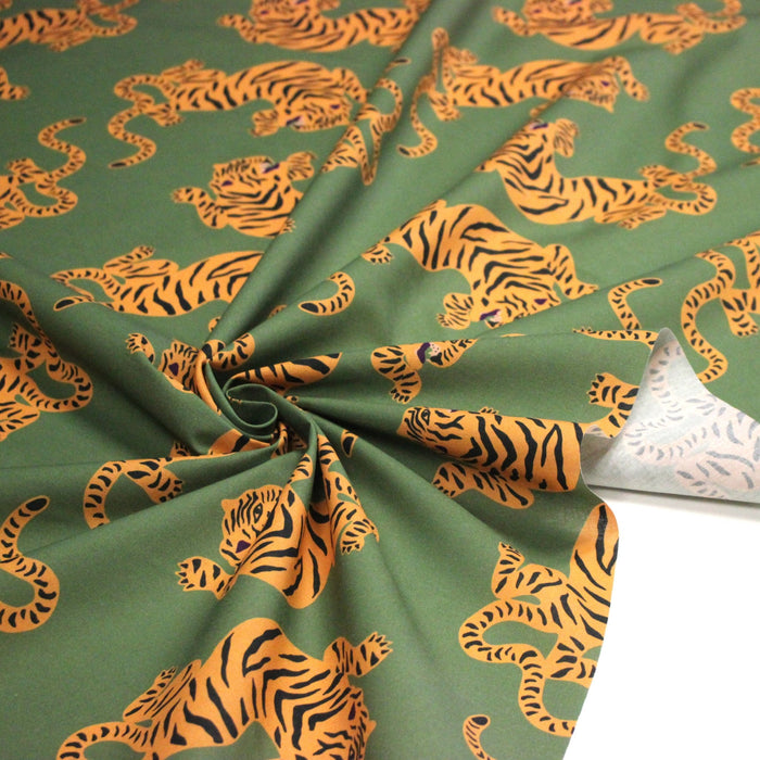 Tissu cotonnade TIGRUS BENGALIS, tigres et nombreuses couleurs - OEKO - TEX STANDARD 100 - TissusPapi.com
