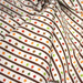 Tissu popeline coton blanc, rayures obliques et pois multicolores - TissusPapi.com