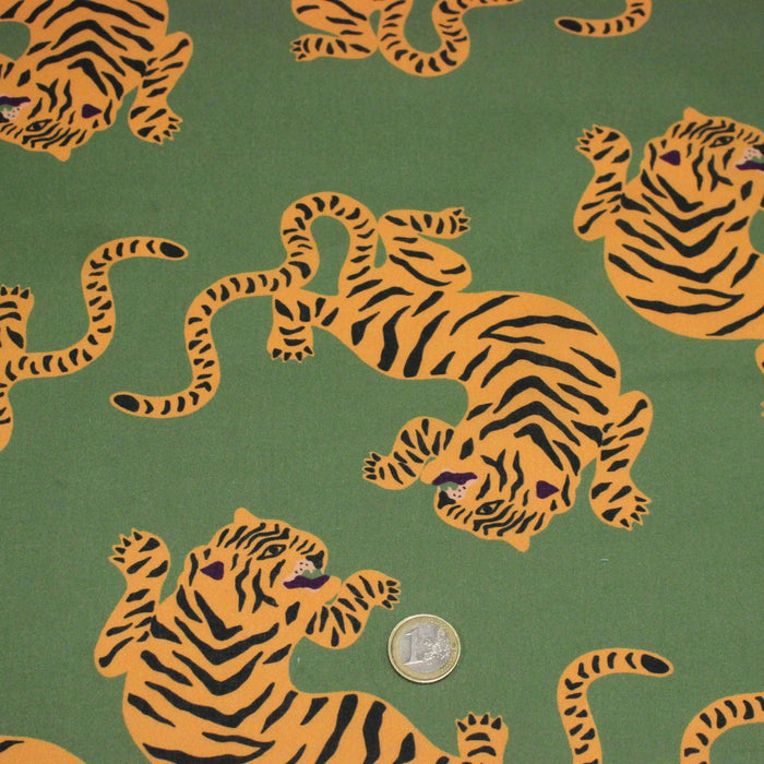 Tissu cotonnade TIGRUS BENGALIS, tigres et nombreuses couleurs - OEKO - TEX STANDARD 100 - TissusPapi.com