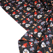 Tissu coton NOËL noir aux renards, ours et écureuils - OEKO - TEX - TissusPapi.com