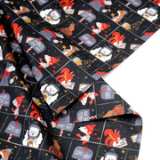 Tissu coton NOËL noir aux renards, ours et écureuils - OEKO - TEX - TissusPapi.com