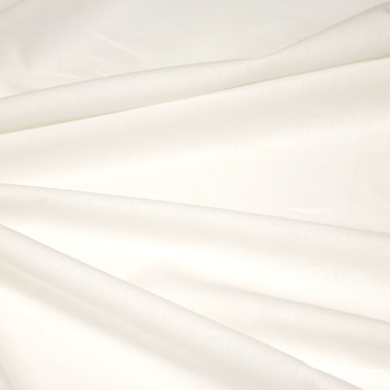 Tissu voile de coton blanc cassé 100% coton - Fabrication italienne - TissusPapi.com