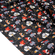 Tissu coton NOËL noir aux renards, ours et écureuils - OEKO - TEX - TissusPapi.com