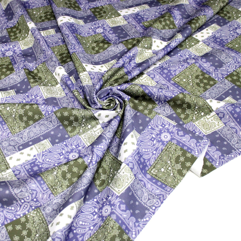 Tissu gabardine coton imprimée motif BANDANA paisley : nombreuses couleurs ! - OEKO-TEX STANDARD 100 - TissusPapi.com