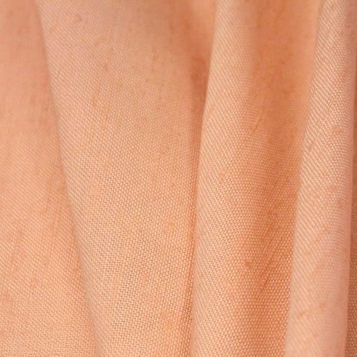 Tissu coton façon lin orange corail uni - TissusPapi.com