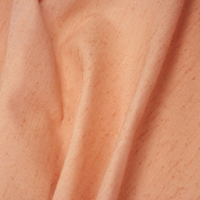 Tissu coton façon lin orange corail uni - TissusPapi.com