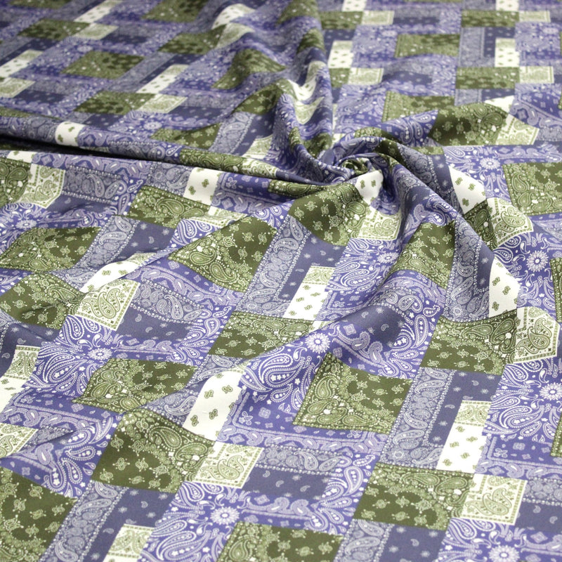 Tissu gabardine coton imprimée motif BANDANA paisley : nombreuses couleurs ! - OEKO-TEX STANDARD 100 - TissusPapi.com