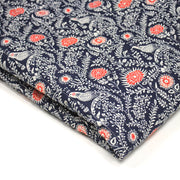 Tissu matelassé motif fleuri indien bleu roi & blanc - COLLECTION KALAMKARI - OEKO - TEX - TissusPapi.com