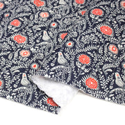 Tissu matelassé motif fleuri indien bleu roi & blanc - COLLECTION KALAMKARI - OEKO - TEX - TissusPapi.com