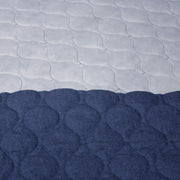 Tissu Matelassé Chambray : bleu roi ou noir - OEKO - TEX - TissusPapi.com