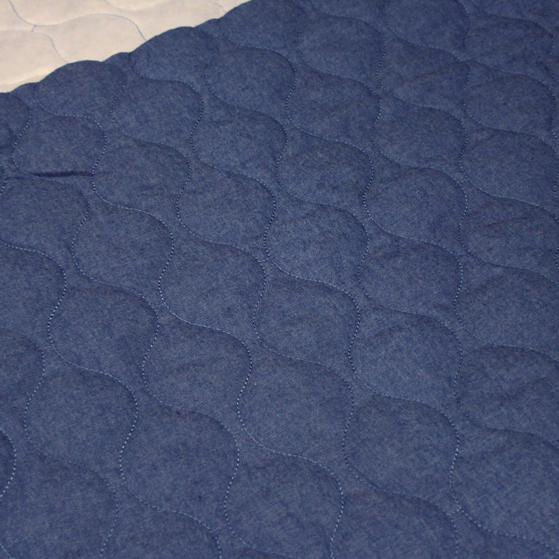 Tissu Matelassé Chambray : bleu roi ou noir - OEKO - TEX - TissusPapi.com