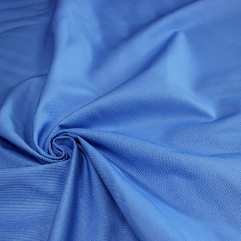 Tissu gabardine sergé uni couleur Bleu de France