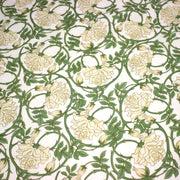 Tissu cotonnade HECTOR au feuillage ART NOUVEAU vert ou ocre - OEKO - TEX STANDARD 100 - TissusPapi.com