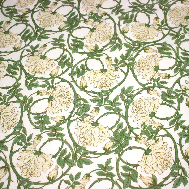 Tissu cotonnade HECTOR au feuillage ART NOUVEAU vert ou ocre - OEKO - TEX STANDARD 100 - TissusPapi.com