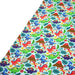 Tissu popeline coton bleu ciel aux dinosaures multicolores - TissusPapi.com