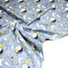 Tissu popeline coton Les ours dans la lune, tons bleus & jaunes - TissusPapi.com