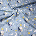 Tissu popeline coton Les ours dans la lune, tons bleus & jaunes - TissusPapi.com