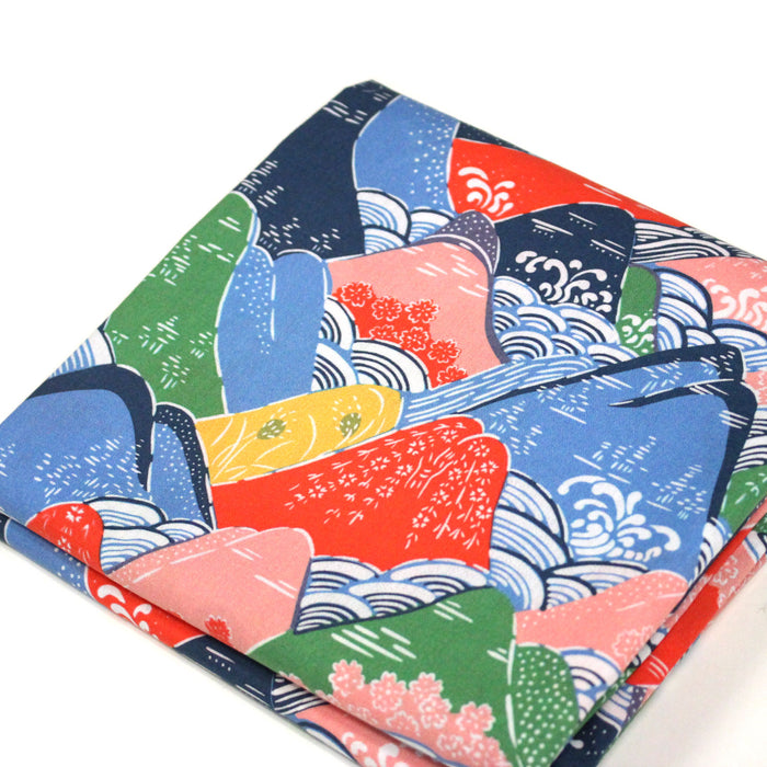 Tissu YAMA, Montagnes japonaises multicolores : cotonnade ou gabardine - OEKO-TEX