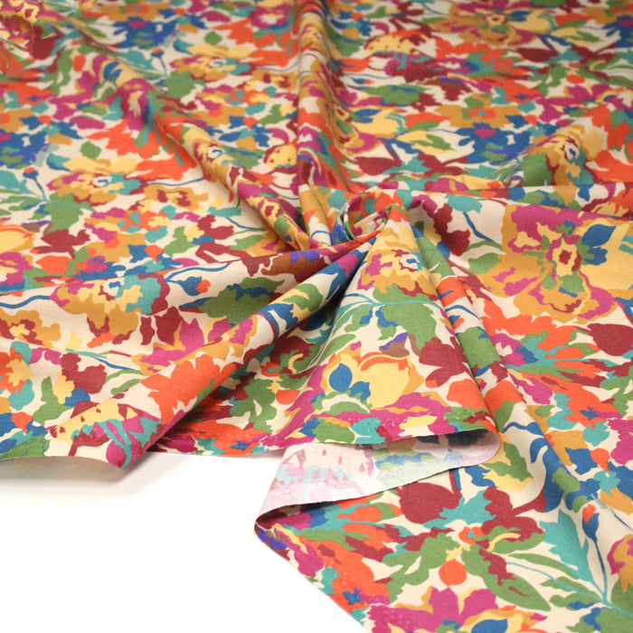 Tissu cotonnade fleuri multicolore, motif TAORMINA - OEKO-TEX STANDARD 100