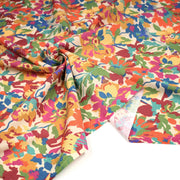 Tissu cotonnade fleuri multicolore, motif TAORMINA - OEKO - TEX STANDARD 100 - TissusPapi.com