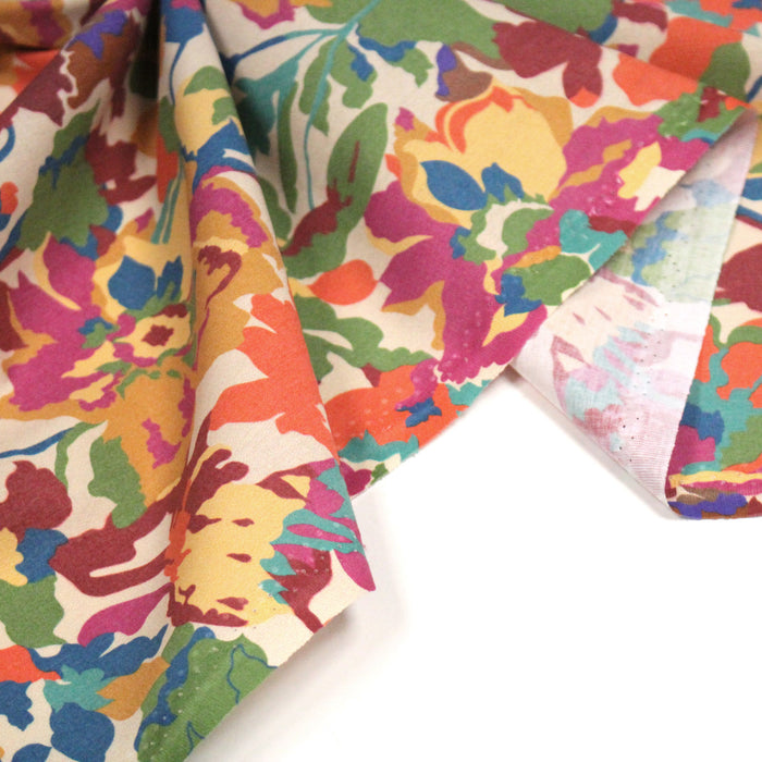 Tissu cotonnade fleuri multicolore, motif TAORMINA - OEKO-TEX STANDARD 100