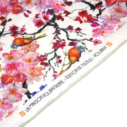 Tissu matelassé motif jardin japonais GUNMA oiseaux et fleurs de cerisier - OEKO - TEX - TissusPapi.com