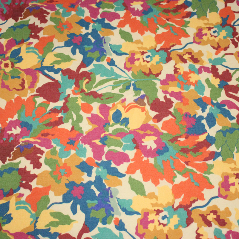 Tissu cotonnade fleuri multicolore, motif TAORMINA - OEKO - TEX STANDARD 100 - TissusPapi.com