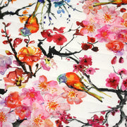 Tissu matelassé motif jardin japonais GUNMA oiseaux et fleurs de cerisier - OEKO - TEX - TissusPapi.com