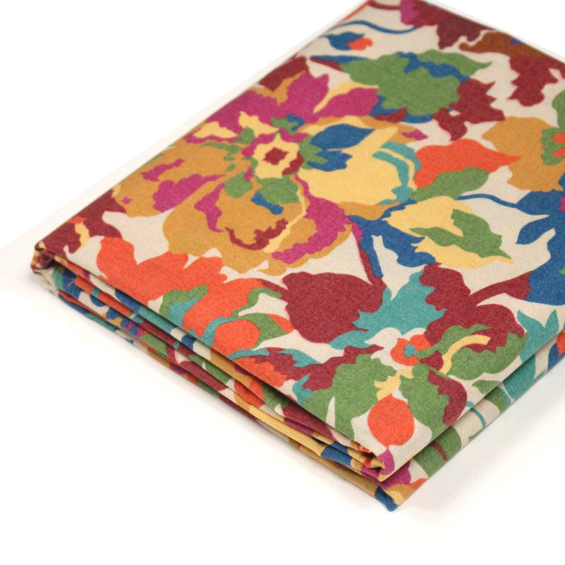 Tissu cotonnade fleuri multicolore, motif TAORMINA - OEKO - TEX STANDARD 100 - TissusPapi.com
