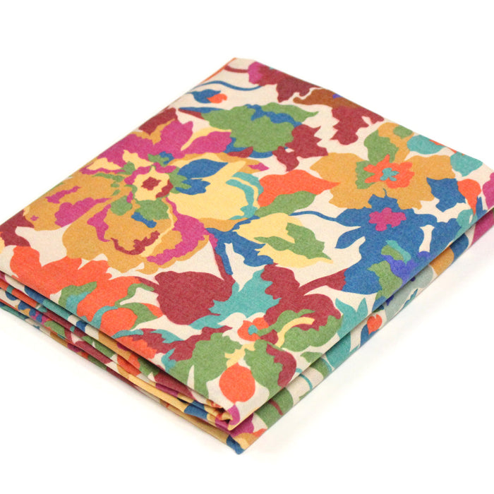 Tissu cotonnade fleuri multicolore, motif TAORMINA - OEKO-TEX STANDARD 100