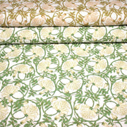 Tissu cotonnade HECTOR au feuillage ART NOUVEAU vert ou ocre - OEKO - TEX STANDARD 100 - TissusPapi.com