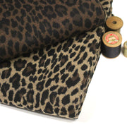 Tissu lainage motif léopard : grège & chocolat ou tout chocolat - EXCLUSIVITE FABRIQUEE EN ITALIE - TissusPapi.com