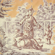 Tissu satin de coton ameublement, TOILE DE JOUY scène chinoise de Jean Pillement, INALTERA, fabriqué en Suisse - TissusPapi.com