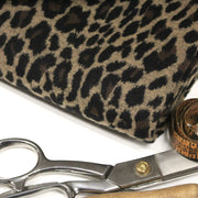 Tissu lainage motif léopard : grège & chocolat ou tout chocolat - EXCLUSIVITE FABRIQUEE EN ITALIE - TissusPapi.com