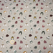 Tissu coton NOËL gris aux chapeaux, bonnets et chapkas - OEKO - TEX - TissusPapi.com