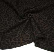 Tissu lainage motif léopard : grège & chocolat ou tout chocolat - EXCLUSIVITE FABRIQUEE EN ITALIE - TissusPapi.com
