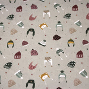 Tissu coton NOËL gris aux chapeaux, bonnets et chapkas - OEKO - TEX - TissusPapi.com