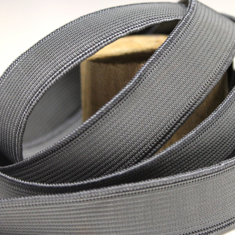 Ruban élastique 17mm, gris - Fabriqué en France - TissusPapi.com