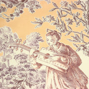 Tissu satin de coton ameublement, TOILE DE JOUY scène chinoise de Jean Pillement, INALTERA, fabriqué en Suisse - TissusPapi.com