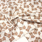 Tissu popeline coton aux cafetières moka - TissusPapi.com